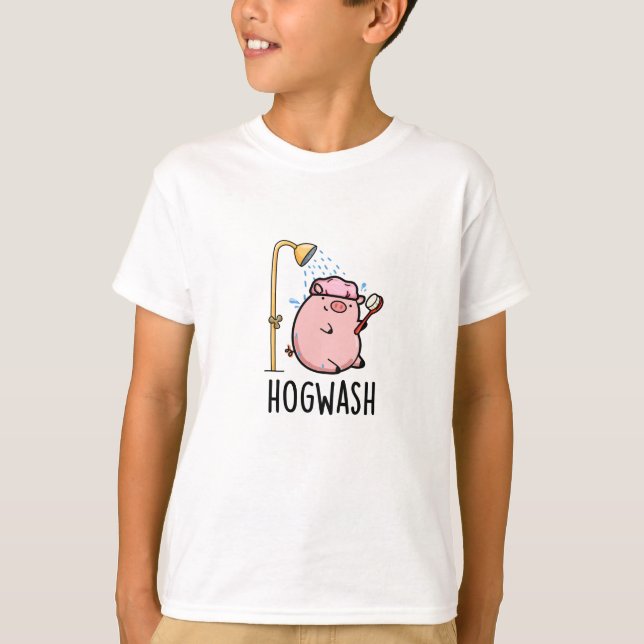 Hogwash Funny Gris Pun T Shirt (Framsida)
