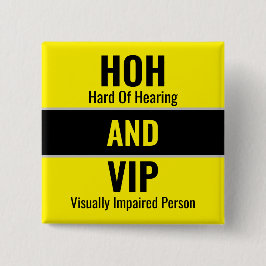 HOH och synskadad person svart gul Knapp