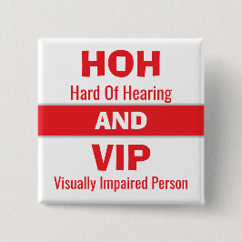 HOH Och VIP Röd Och Vit Knapp