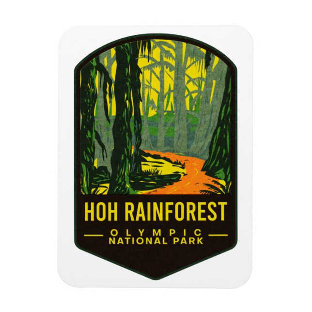 Hoh Rain Forest Olympic nationalpark Magnet (Vertikal)