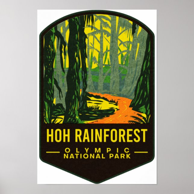 Hoh Rain Forest Olympic nationalpark Poster (Framsidan)