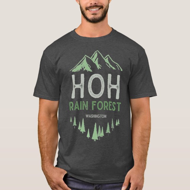 Hoh Rain Forest Washington Olympic nationalpark T Shirt (Framsida)