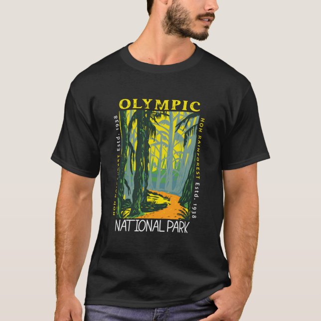 Hoh Rainforest Washington nationalpark T Shirt (Framsida)