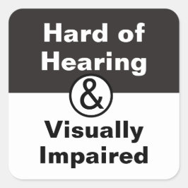 HOH & Synskadad Svart Vitt Fyrkantigt Klistermärke