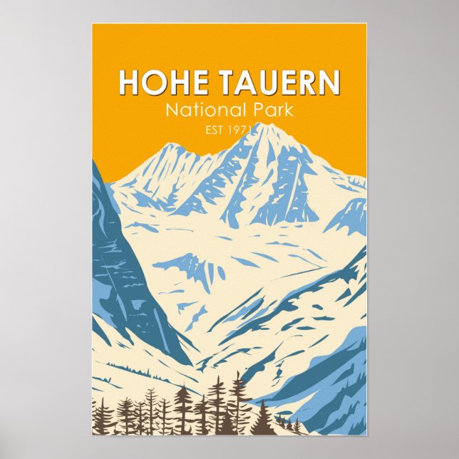 Hohe Tauern nationalpark Alpin Österrike Vintage Poster (Framsidan)