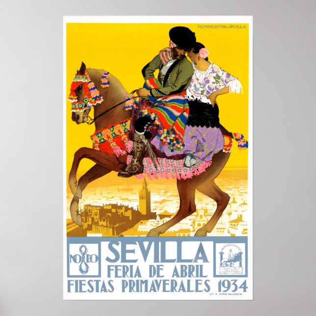 HOHENLEITER. Sevilla, Feria de Abril, Poster (Framsidan)