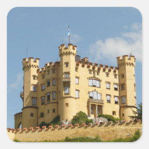 Hohenschwangau Castle Tysklanda turistgåvor Fyrkantigt Klistermärke
