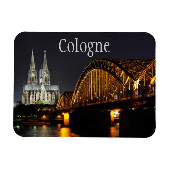Hohenzollern Bridge, katedral i Köln, Tyskland Magnet (Horisontell)