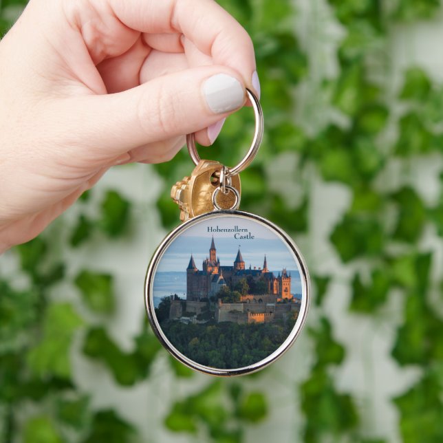  Hohenzollern Castle Hechingen Tyskland Rund Silverfärgad Nyckelring (Hand)