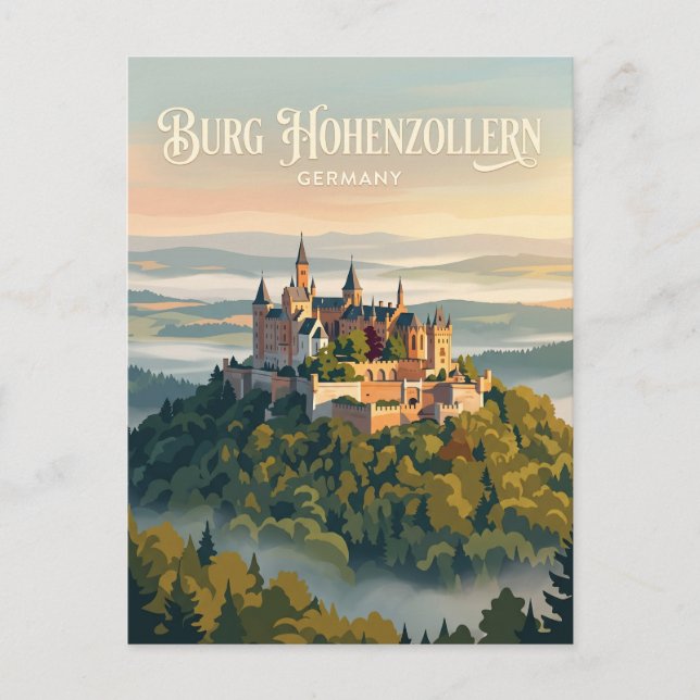 Hohenzollern slott Tyskland Vykort (Framsida)