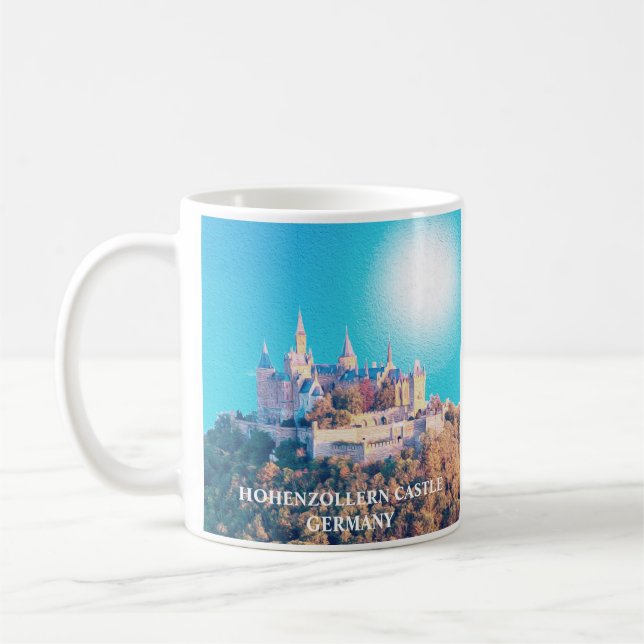 Hohenzollern Slottet Tyskland Målning Kaffemugg (Vänster)
