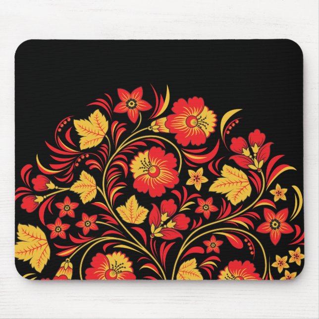 Hohloma rysk Folk konst Mousepad Musmatta (Framsidan)
