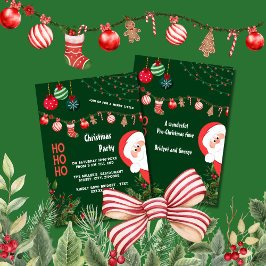 HoHo festive christmas Santa & garland Inbjudningar