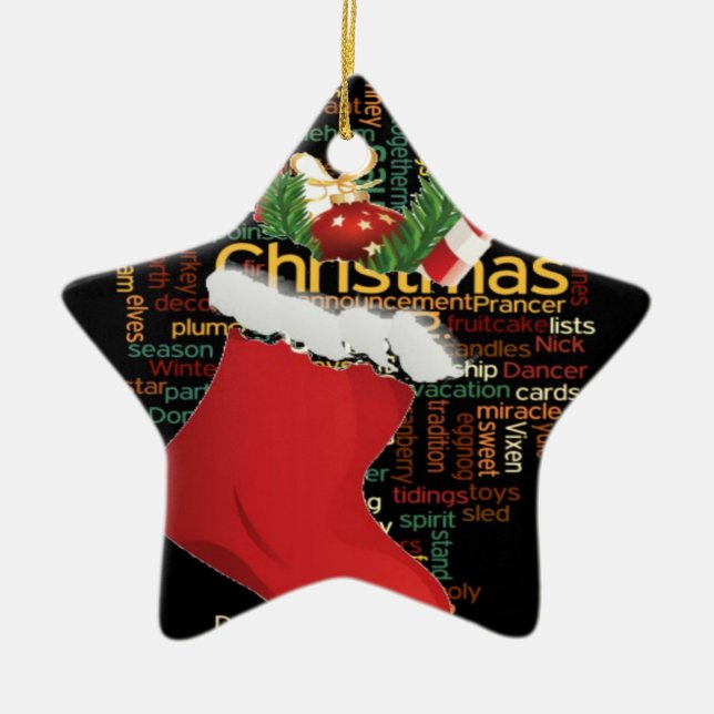 HoHo! God jul GIFTS och Gott nytt år Julgransprydnad Keramik (Framsidan)