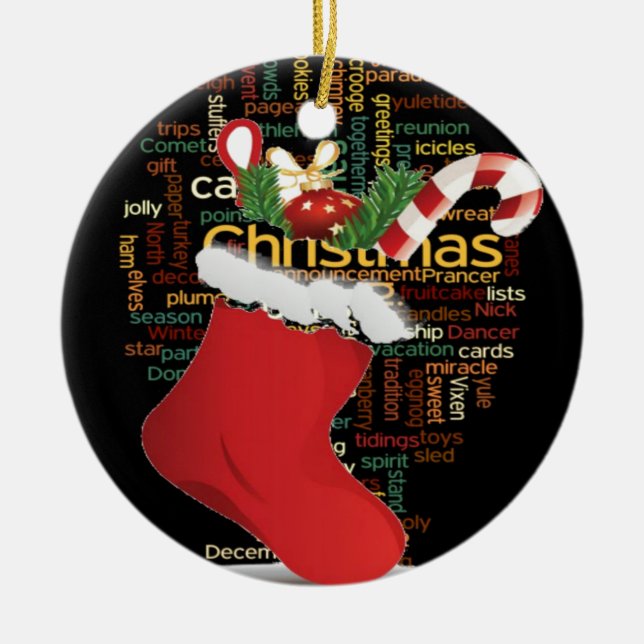 HoHo! God jul GIFTS och Gott nytt år Julgransprydnad Keramik (Framsidan)