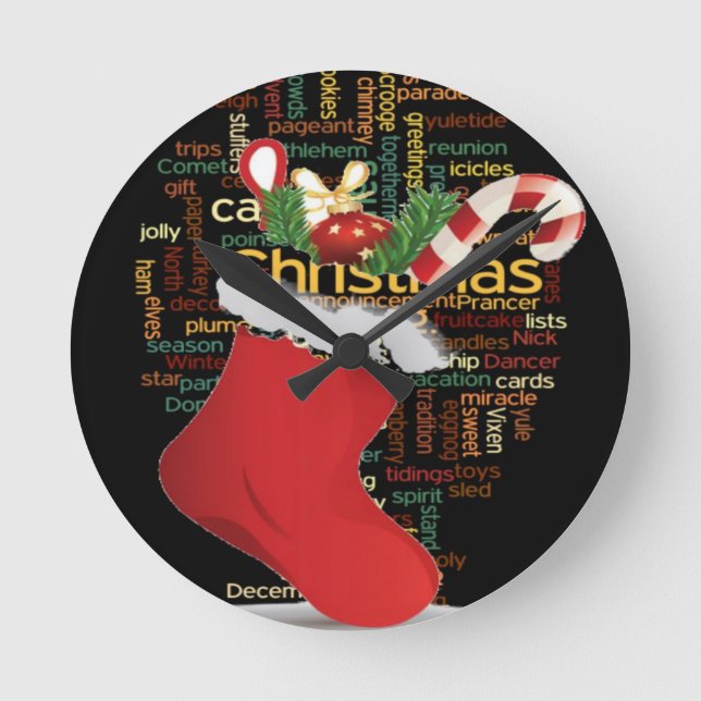 HoHo! God jul GIFTS och Gott nytt år Rund Klocka (Framsida)