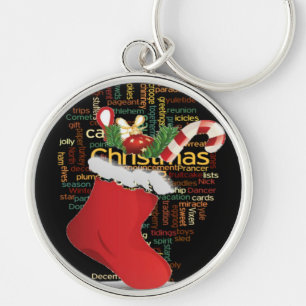 HoHo! God jul GIFTS och Gott nytt år Rund Silverfärgad Nyckelring