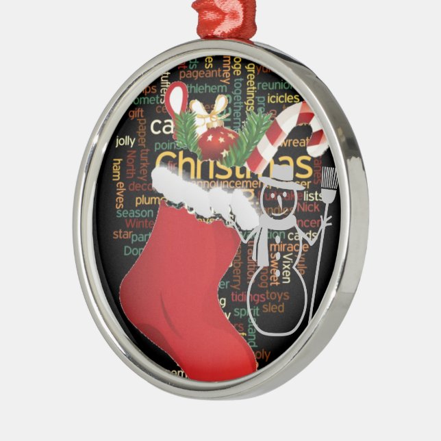 HoHo! God jul och Gott nytt år Julgransprydnad Metall (Vänster)