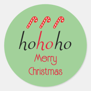 HoHo Grönt God jul Sticker Runt Klistermärke