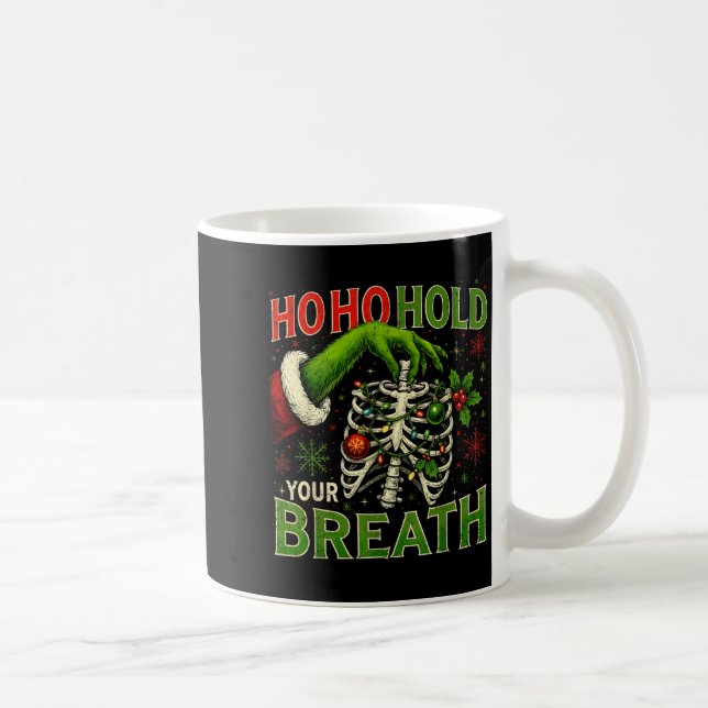 Hoho Hold Your Breath Funny Nurse Christmas  Kaffemugg (Höger)