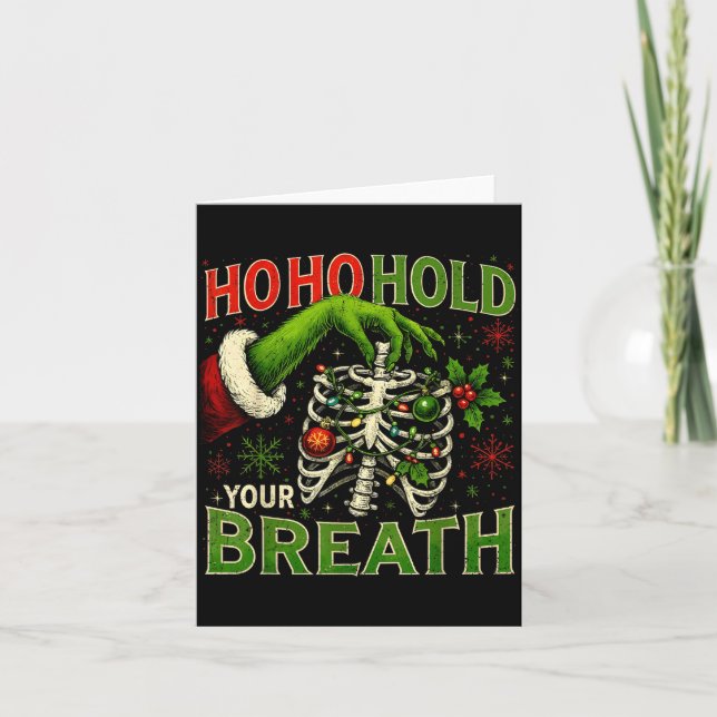 Hoho Hold Your Breath Funny Nurse Christmas  Kort (Framsida)