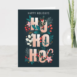 HoHo Holly Grenar Candy cane-julkort Tack Kort