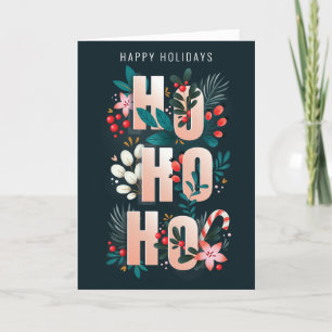 HoHo Holly Grenar Candy cane-julkort Tack Kort