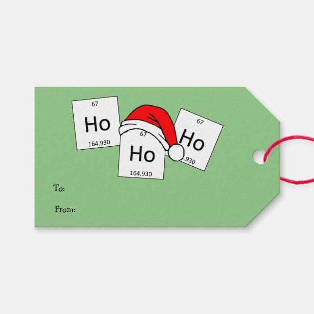 HoHo Holmium Chemistry Inslag jul Pun Presentetikett (Framsidan (Horisontell))