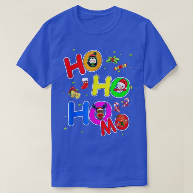Hoho Homo Gay Christmas Santa Hat Love Is Love Lgb T Shirt (Design framsida)