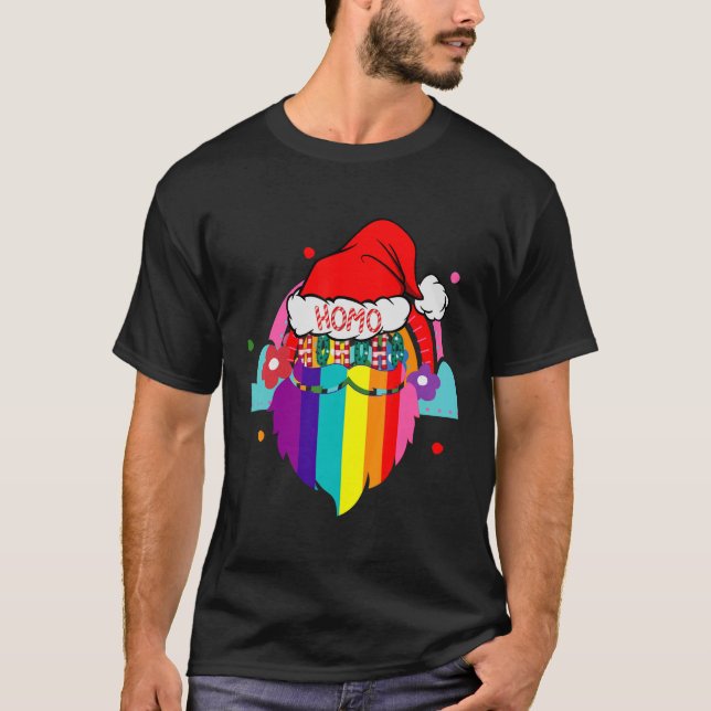 Hoho Homo Gay jultomten Hat Birthday Gay SA T Shirt (Framsida)