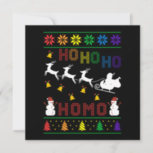Hoho Homo LGBT Ugly God Julsötare Shirt Gift Inbjudningar