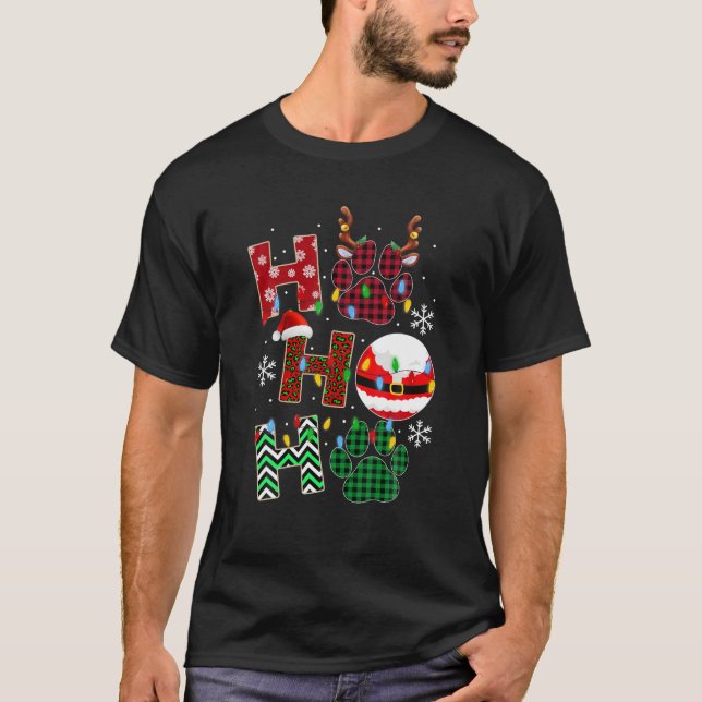HoHo Hund Tass jul Pajama Cute Helgdag L T Shirt (Framsida)