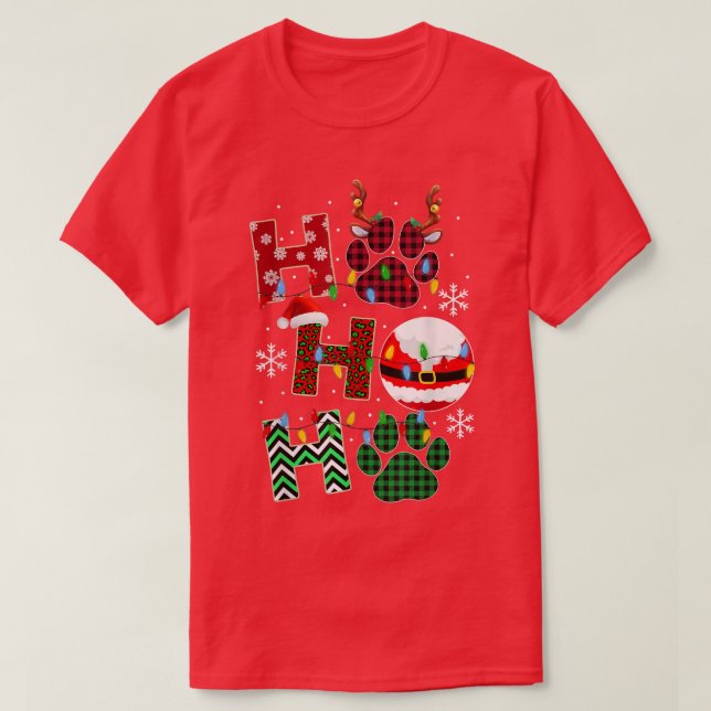 HoHo Hund Tass jul Pajama Cute Helgdag L T Shirt (Design framsida)