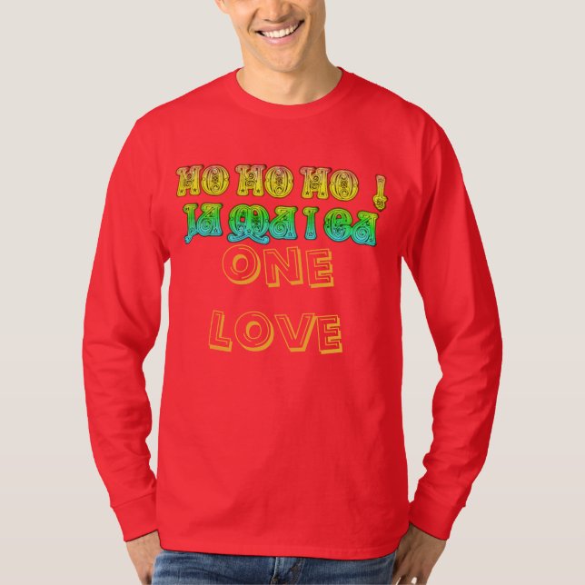 HoHo Jamaica One kärlek God jul Färg T-shirt (Framsida)