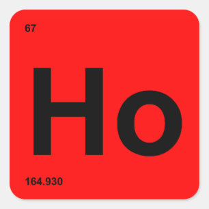 HoHo Periodic Bord Inslag HO Fyrkantigt Klistermärke
