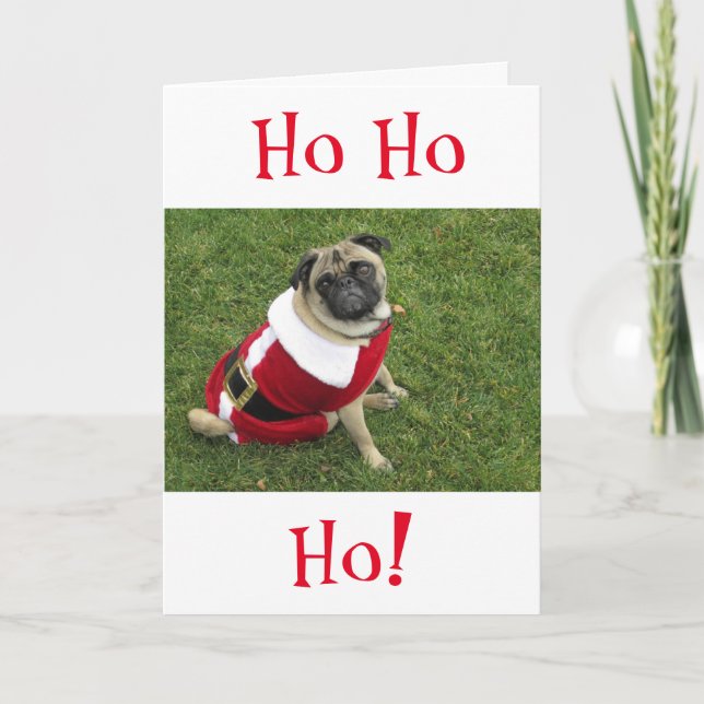 HoHo Pug-julkort Helgkort (Framsida)