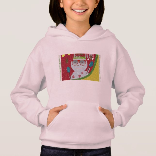 HoHo! Santa's Witty Smile Girls jul Hoodie Tröja (Framsida)