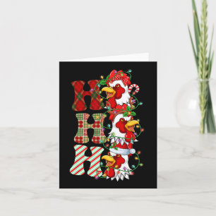 Hohoho Chickens Santa Hat Reindeer God jul Kort