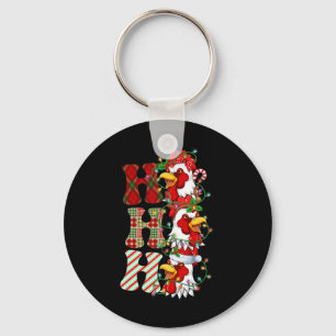 Hohoho Chickens Santa Hat Reindeer God jul Nyckelring