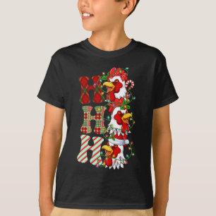 Hohoho Chickens Santa Hat Reindeer God jul T Shirt