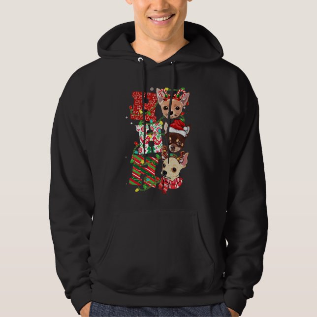 Hohoho Chihuahua Cute Hund jul Hoodie (Framsida)