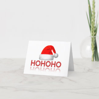 HoHoHo Enkel Tomtehatt Röd Vit Helgkort