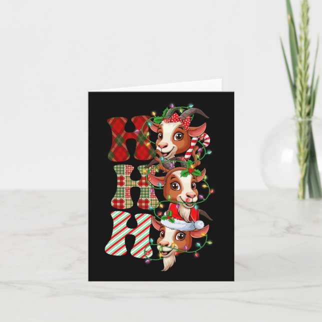Hohoho Getter Santa Claus hatt Ren Merry Christ Kort (Framsida)