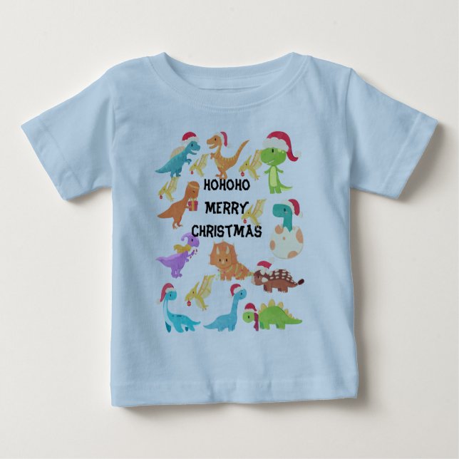 HoHoHo God Jul Dinosaur  T-Shirt (Framsida)