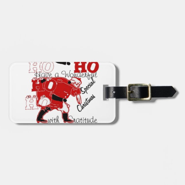 HOHOHO har en underbar jul med tacksamhet Bagagebricka (Horisontell Framsida)
