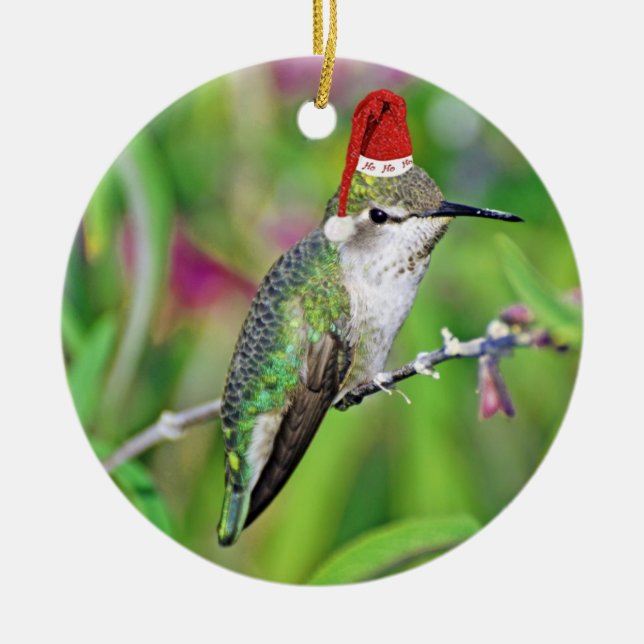 HoHoHo Hummingbird Julgransprydnad Keramik (Framsidan)