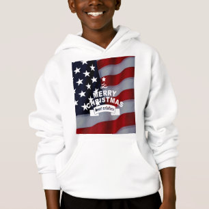 HOHOHO! Juldagen, US Flagga Hoodie T Shirt