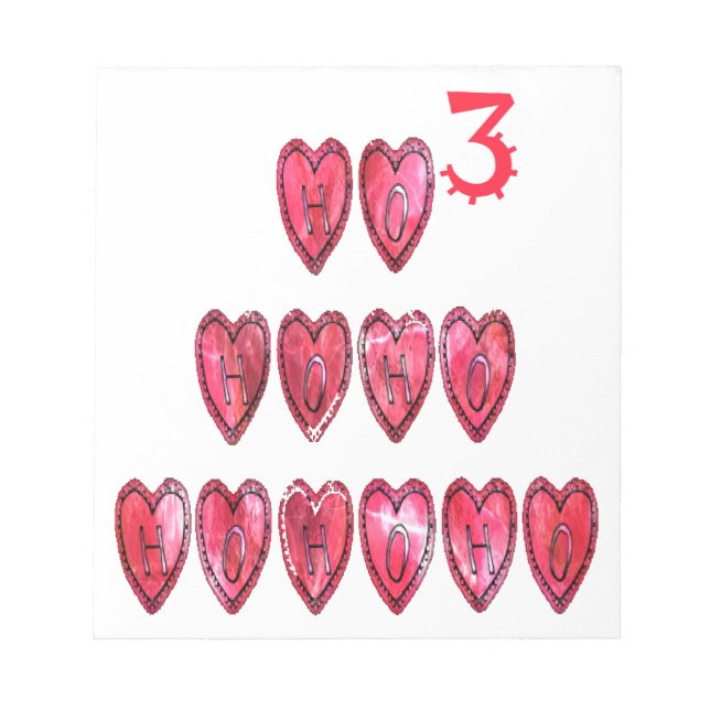 Hohoho! Juli-coolans hjärtetext Jul kärlek desi Anteckningsblock (Framsida)