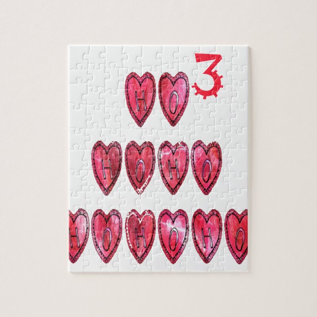 Hohoho! Juli-coolans hjärtetext Jul kärlek desi Pussel (Vertikal)