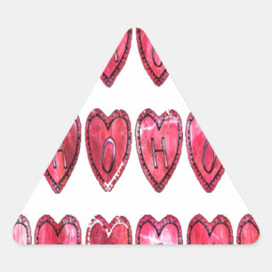 Hohoho! Juli-coolans hjärtetext Jul kärlek desi Triangelformat Klistermärke